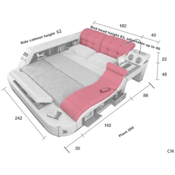 เตียงฟูล ออฟชั่น รุ่นj1,full option bed j1, มาพร้อมกับฟังก์ชั่นการใช้งานที่สะดวกต่อการนอน
